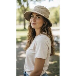 Sperry Top-Sider Bucket Hat One Size Tan Preppy Beach Outdoors Fishing VTG